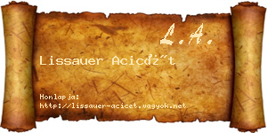Lissauer Acicét névjegykártya